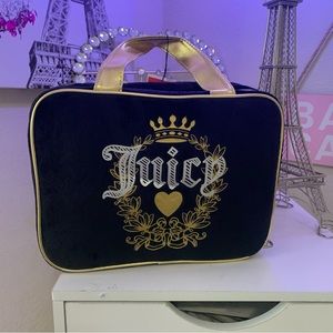 NWT Juicy Couture Black & Gold Hanging Travel Cosmetic Case